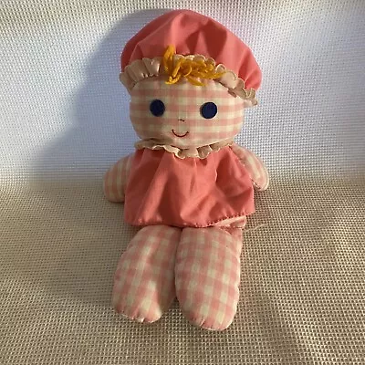 Vintage Fisher Price 1975 LOLLY DOLLY Rattle Crib Baby Doll Model #420 Toy PINK • $19.12