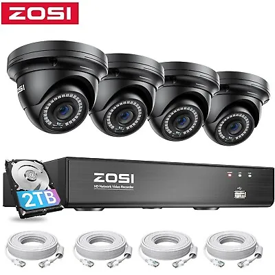 ZOSI 8CH 4K NVR POE Security IP 5MP Camera System Outdoor Human Detection Audio • $263.99