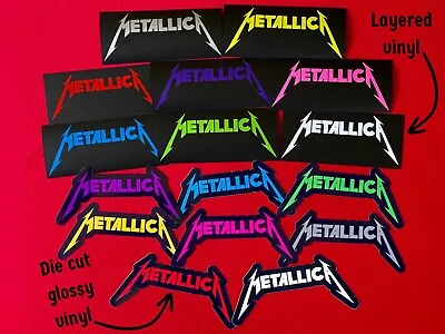 Metallica Logo Glossy Vinyl Sticker Layered Decal Heavy Metal Megadeth Slayer • $4