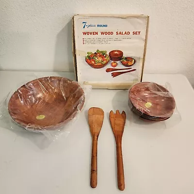 Vintage Formosa- Bamboo Woven Bowl Salad Set 7 Piece 2901 New • $21.24