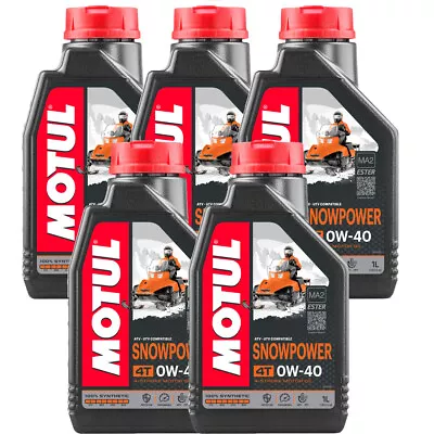 Motul Snowpower 5 Liters 0W-40 4T Motor Oils 4 Stroke 100% Synthetic 5 X 1L • $69.95