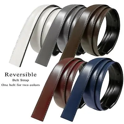 Replacement Genuine Leather Reversible Belt Strap Without Buckle 1-1/8  Wide • $14.95
