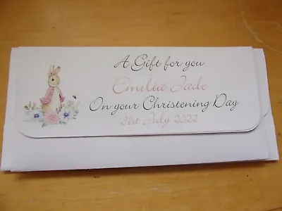 Personalised Christening Baptism Naming  Card Gift Money Wallet • £3.87