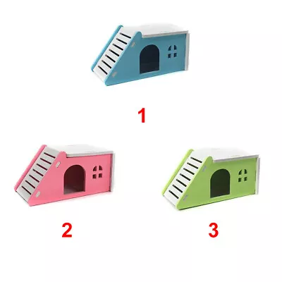 For Pet Hamster House Bed Cage Nest Hedgehog Guinea Pig Wooden Castle Toy • $14.36