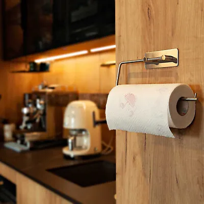 No Drill 3M Self Adhesive Stainless Steel Kitchen Paper Holder Roll Towel Rack • $21.69