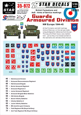 Star Decals 35-972 Decals For British Guards Armoured Div. 1944-45  SCALE 1/35 • £8.69