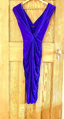 River Island Purple Ruched Stretch Bodycon Midi Dress. Size 8 • £12