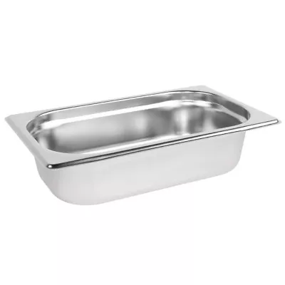 Gastronorm Pan 1/4 Size Stainless Steel Bain Marie Pot Food Storage Choose Depth • £9.99