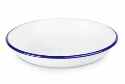 Enamel Rice Plate White Pasta Bowl Dish Falcon Traditional 22cm Camping Caravan • £7.10