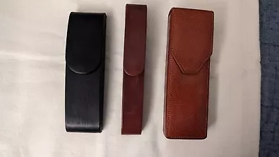 3 Very RARE Omas Leather Fountain Pen Storage Cases 3x Pieces Italian • $200