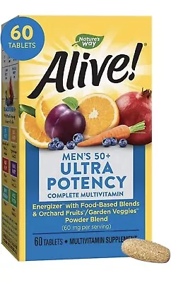 Natures Way Alive! Mens 50+ Ultra Potency Complete Multivitamin (60 Tablets) • $15