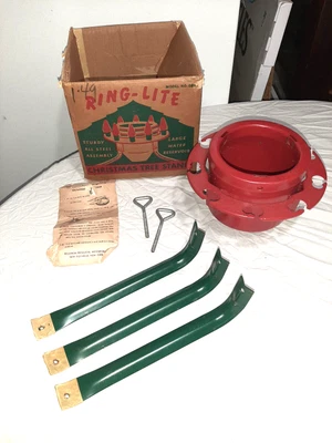 Vintage Poloron Ring Lite Christmas Tree Stand W/Original Box & Instructions • $49.99