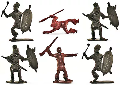 Marlborough Plastics - Zulus Warriors - 6 In 4 Poses - 54mm Plastic Toy Soldiers • $30