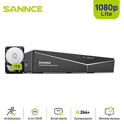 SANNCE 8CH 1080P Lite CCTV DVR TVI Video Recorder For Security Camera System • $59.99