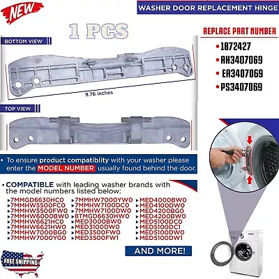 Washer/Dryer Door Hinge Replacement W10208415 Maytag/Whirlp Washing Machine OEM • $90.37