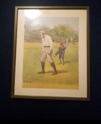 A.B. Frost Golf Print Matted -  Angry Golfer & Laughing Caddie • $20
