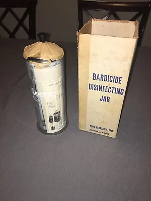 Vintage Barbicide Disinfectant Fungicide & Virucide Glass Jar Barber Shop Salon • $69.99