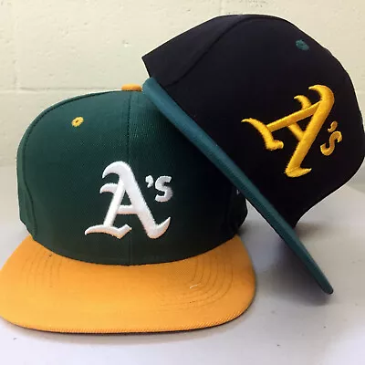 Oakland A's Snap Back Cap Athletics Hat Embroidered Adjustable Flat Bill Men • $26.95