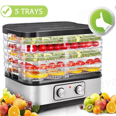 $56.49 • Buy Commercial-Food Dehydrator Stainless Steel Fruit Jerky Meat Dryer Machine 5 Tray