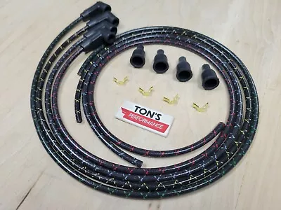 Vintage Ford 8N Spark Plug Wire Set With Front Mount Distributor Cloth 4 Cyl HT • $32.99