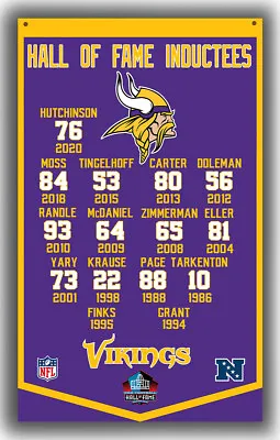 Minnesota Football Hall Of Fame Inductees Flag 90x150cm3x5ft Vikings Best Banner • $14.95