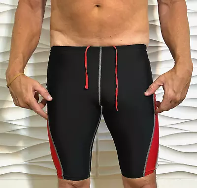 Mens - SPEEDO Swimsuit - M32 -  ENDURANCE - JAMMERS - STRIPE - Compression Gear • $6.99