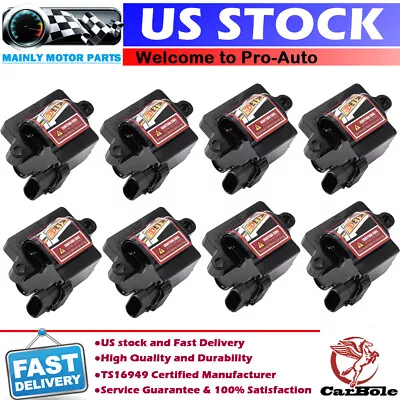 8 Pack High Performance Square Ignition Coils For Chevy GMC 4.8L 5.3L 6.0L 8.1L • $89.99