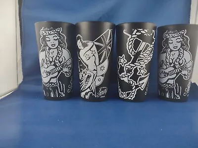 Sailor Jerry Tin Cup Metal T Tattoo Plus 4 Plastic Cups New  • $55