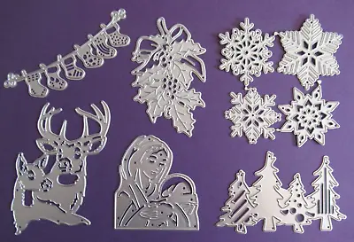 9 Types Christmas Metal Die Cutter / Nativity Deer Snowflakes MAX £1 Postage • £2.49