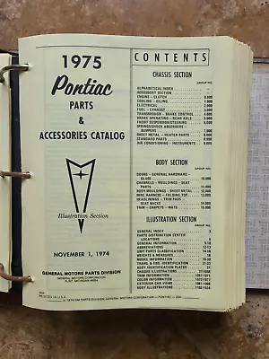 Pontiac Parts And Accessories Catalog Tru 1975 (w Illustrations) GM Publication • $150