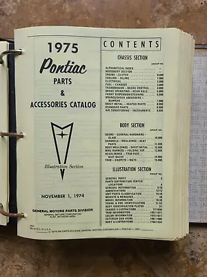 $180 • Buy Pontiac Parts And Accessories Catalog Tru 1975 (w Illustrations), GM Publication