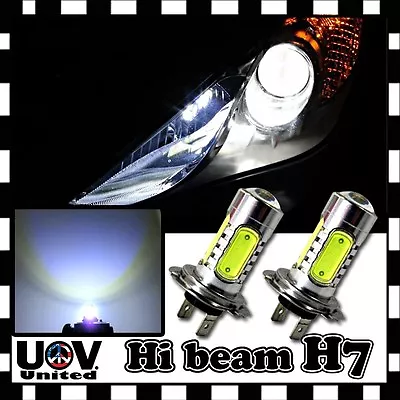 2 X H7 6000K CREE COB LED Headlight Hyper White High Beam Light Bulbs Power Lamp • $10.95