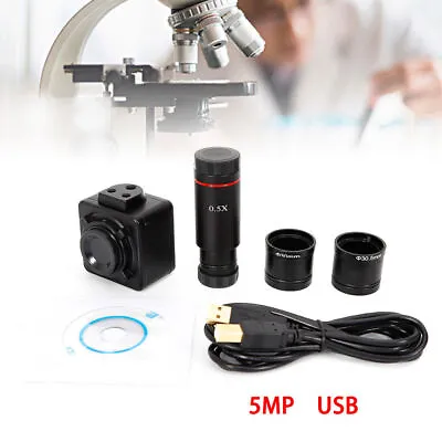 USB 5MP HD Microscope Digital Electronic Eyepiece Camera With C Mount Adapter • $54.15