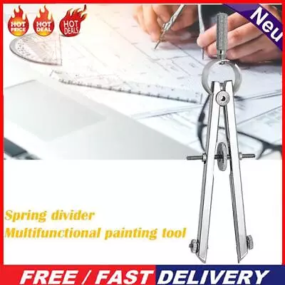 Spring Protractior Compasses Math Geometry Set With Lock Precision Drawing Tool • £7.06