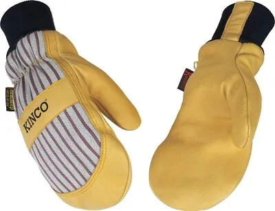 Kinco 1927KWT Mens Mitt Lined Pigskin Knit Wrist 5-finger Thermal Glove Liner • $19.99