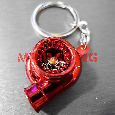Red Chrome Spinning Turbo Turbocharger Auto Racing Tuning Part Keychain Keyring • $7.99