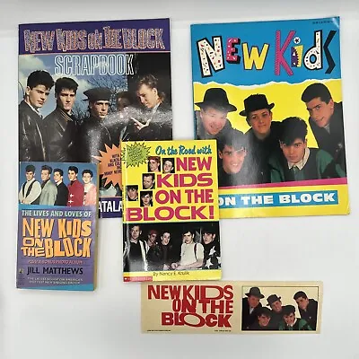 Vintage New Kids On The Block NKOTB Books Magazine Sticker Scrap Photos Lot • $16.95