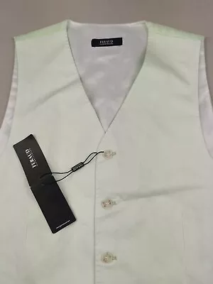 GIANNI FERAUD Mens Size 42R LINEN Blend Terry Waistcoat BNWT Mint Groom WEDDING • £30