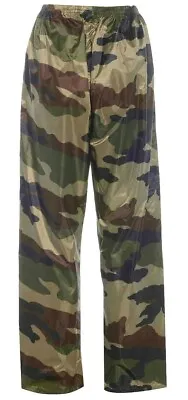 GENTS WATERPROOF WINDPROOF WOOD CAMO TROUSERS Mens Sizes Fishing Hiking Bottoms • £11.25
