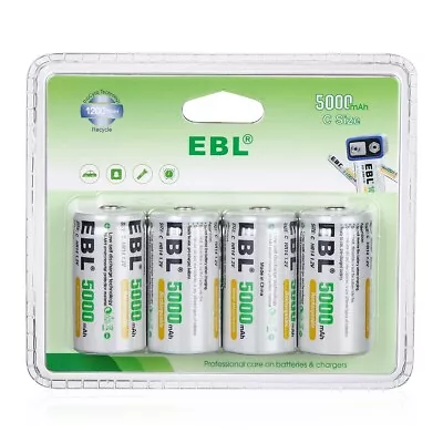 EBL C D Cell 4pcs Batteries Rechargeable/10pcs AAA Batteries • $14.59