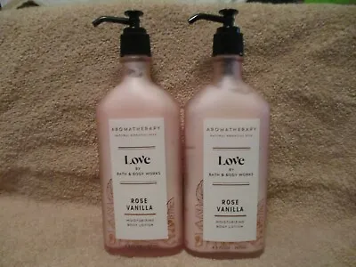 N  2 Pack Bath & Body Works Essential Oil Aromatherapy Love Rose Vanilla Lotion • £28.88