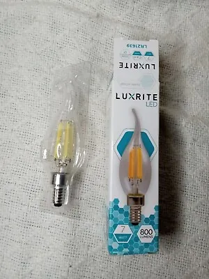 Luxrite Candelabra LED Light Bulb Bright White 100 Watt Equivalent 7W 800 Lumens • $7.99