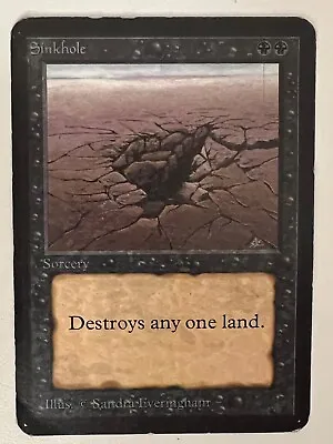 Magic The Gathering MTG Alpha Sinkhole LP- (Beta Bob) • $125