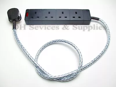 4 WAY AUDIOPHILE MAINS BLOCK 1m Mains Power Cable Shielded 4 Gang Freepost BS1.5 • £33