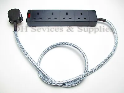 4 WAY AUDIOPHILE MAINS BLOCK 4m Mains Power Cable Shielded 4 Gang Freepost SB4 • £48