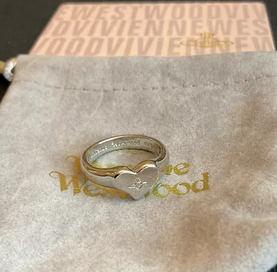 VIVIENNE WESTWOOD Silver Marybelle Ring Logo Saturn Orb Ring Size 7With Box • $66.40