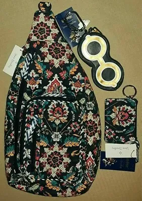 Vera Bradley *FREE HP* Home To Hogwarts Sling Backpack Zip Id & Eyeglass Charm • $270