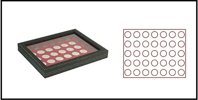 Lindner 2367-2711E Nera M Plus Coin Case Display Dark 35x Compartments 325mm • £55.37
