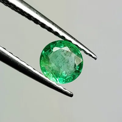 0.39 CT - Natural Zambian Emerald Good Luster Green Gem Round Shape - 5288 • $9.99