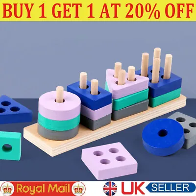 £5.85 • Buy Wooden Toys For 1 2 3 4 5 Years Lead-free Old Boys Girls Toddler Educational Q4